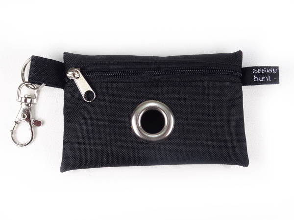 Täschchen für Hundekotbeutel, Outdoorstoff wasserfest, dunkelblau, große Öse, by BuntMixxDESIGN